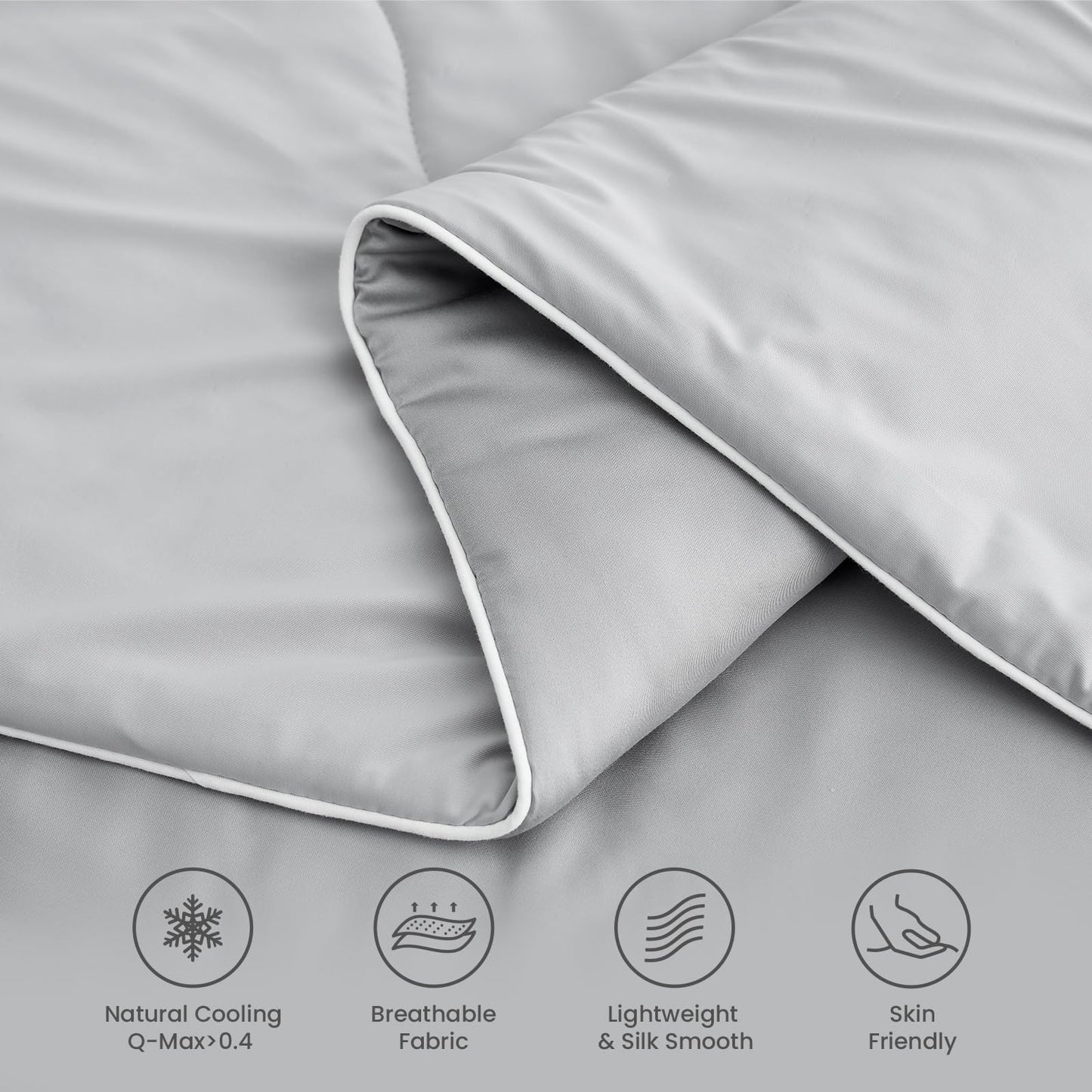 Snuggle Sac Cooling Comforter Twin Size, Breathable Cooling Blankets for Hot Sleepers and Night Sweats, Summer Comforters for Twin Size Bed, Soft Lightweight Blankets, 68x90 Inches, Dark Grey