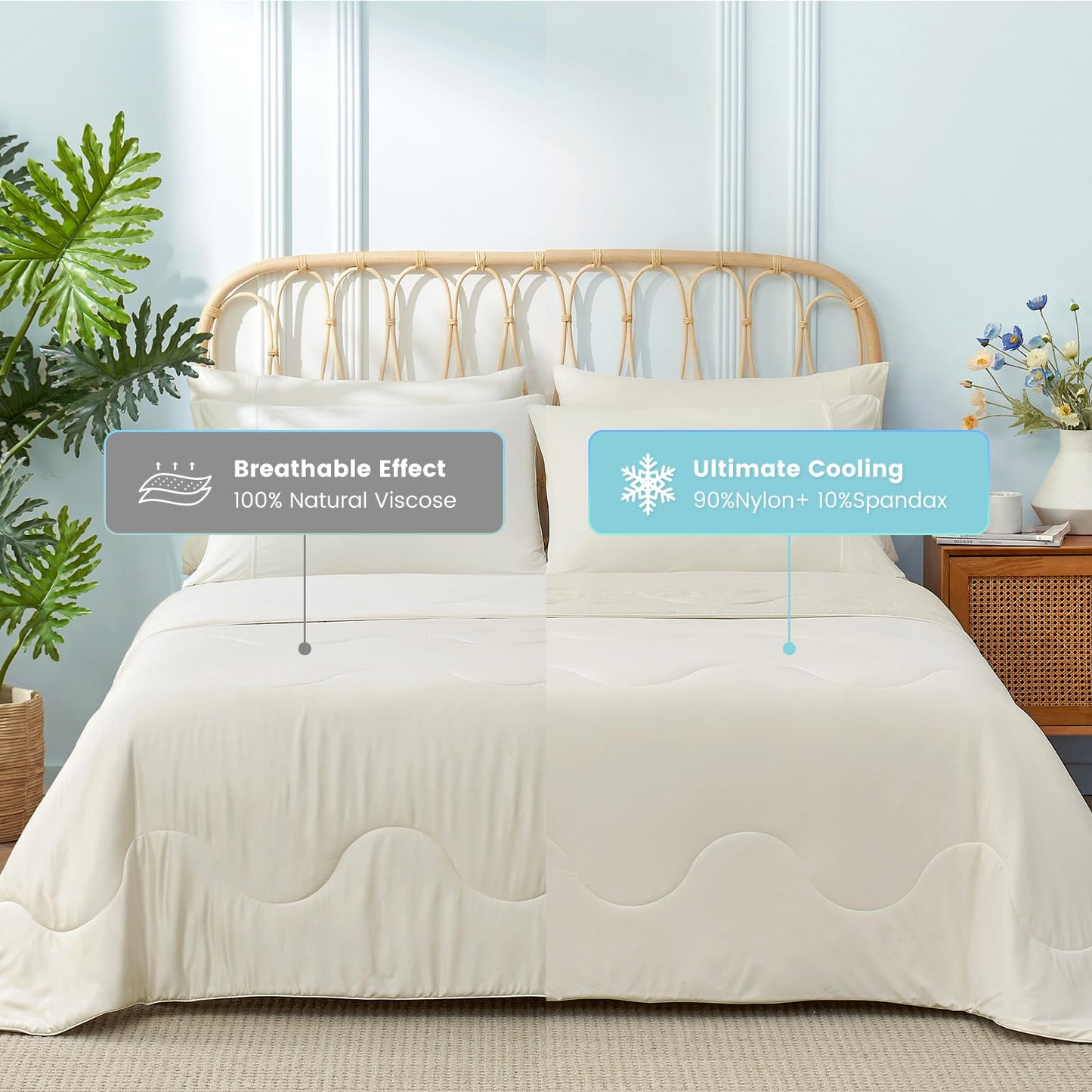 Snuggle Sac Cooling Comforter Sage Green Twin Size, Breathable Cooling Blankets for Hot Sleepers and Night Sweats, Summer Comforters for Bed, Soft Lightweight Silk Smooth, 68x90 Inches, Sage Green