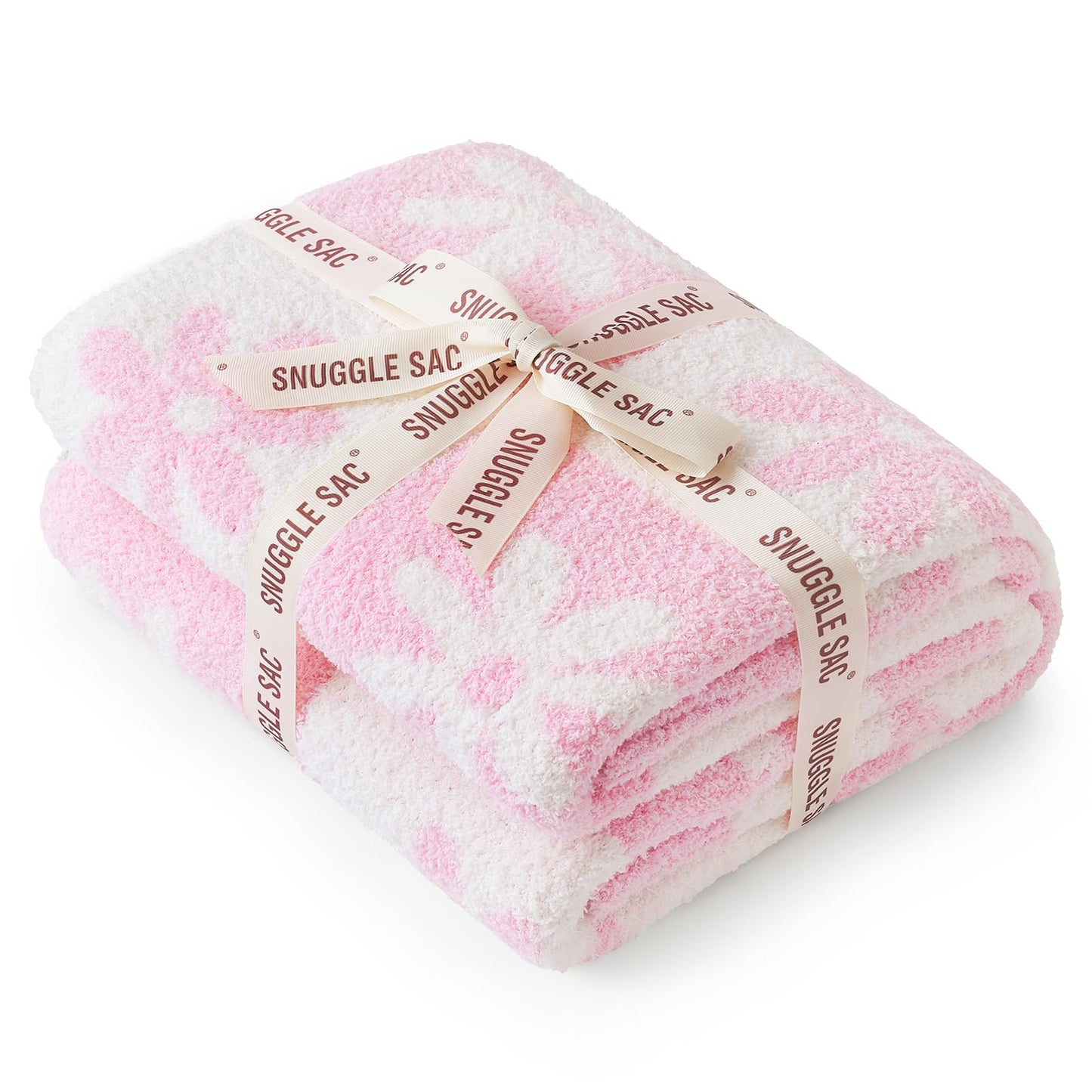 Snuggle Sac Ultra Soft, Warm Plush Blanket - Reversible Cheetah/Pink Leopard Throw, 50x60 inches