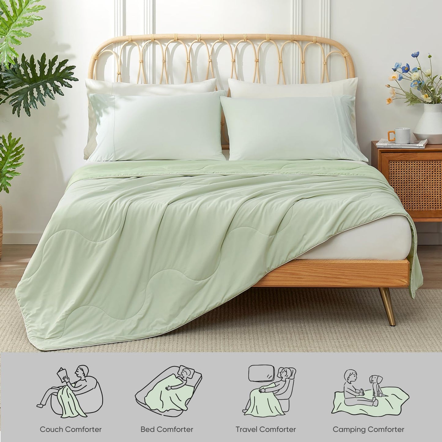 Snuggle Sac Cooling Comforter Twin Size, Breathable Cooling Blankets for Hot Sleepers and Night Sweats, Summer Comforters for Twin Size Bed, Soft Lightweight Blankets, 68x90 Inches, Dark Grey