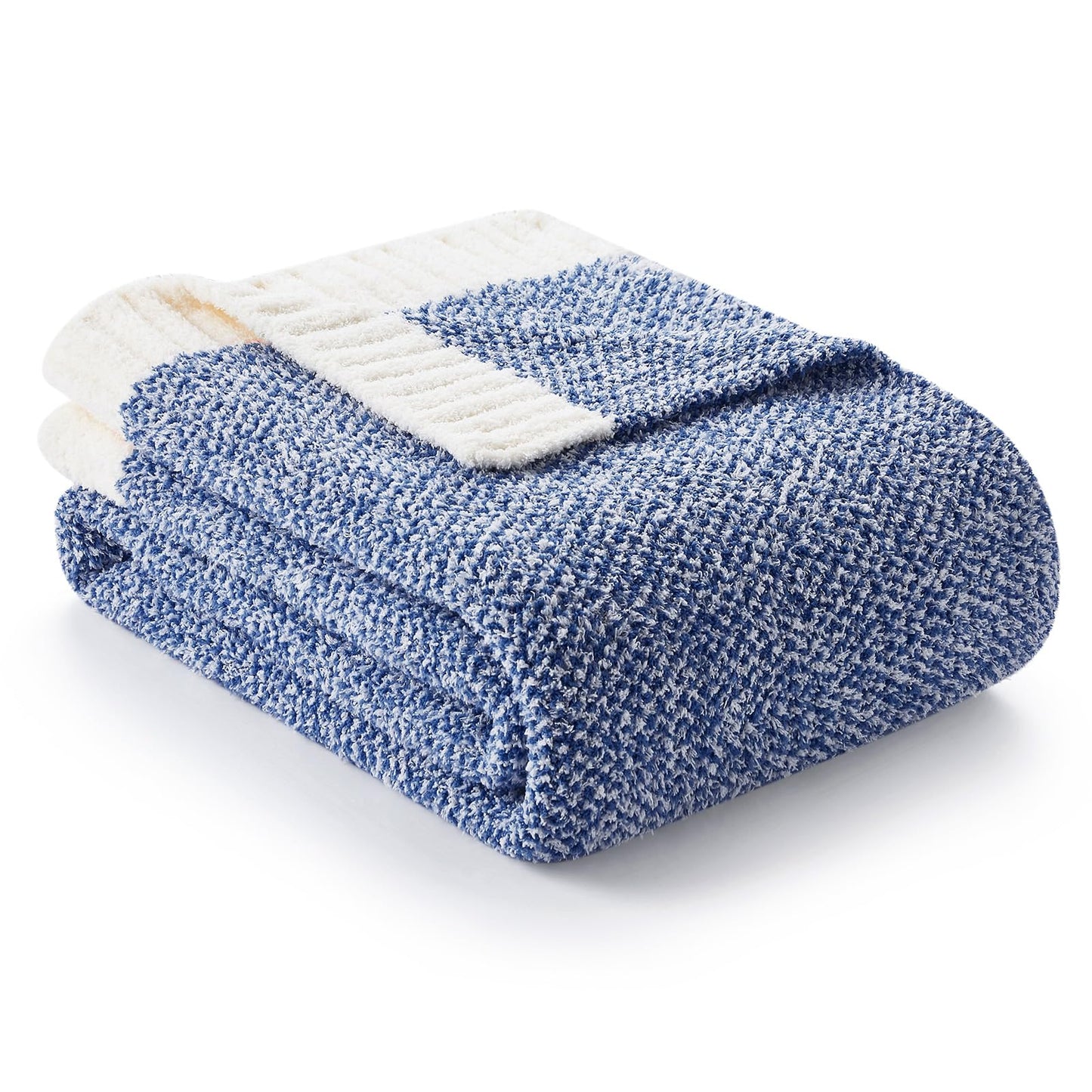Snuggle Sac Buttery Grey Throw Blanket for Couch, Reversible Super Soft Warm Blankets Cozy Knit Fuzzy Plush Lightweight Throws for Sofa, Bed, Heather Grey, 50"x 60"