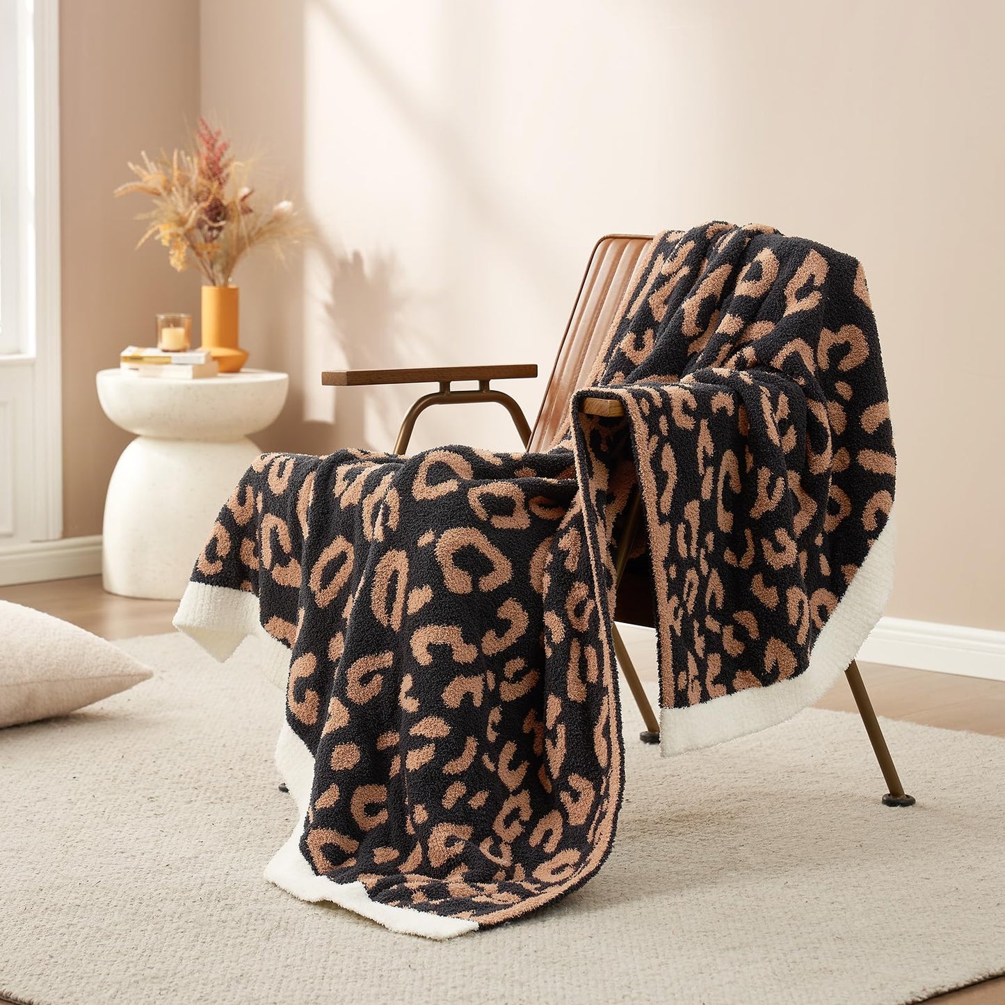 Snuggle Sac Ultra Soft, Warm Plush Blanket - Reversible Cheetah/Pink Leopard Throw, 50x60 inches