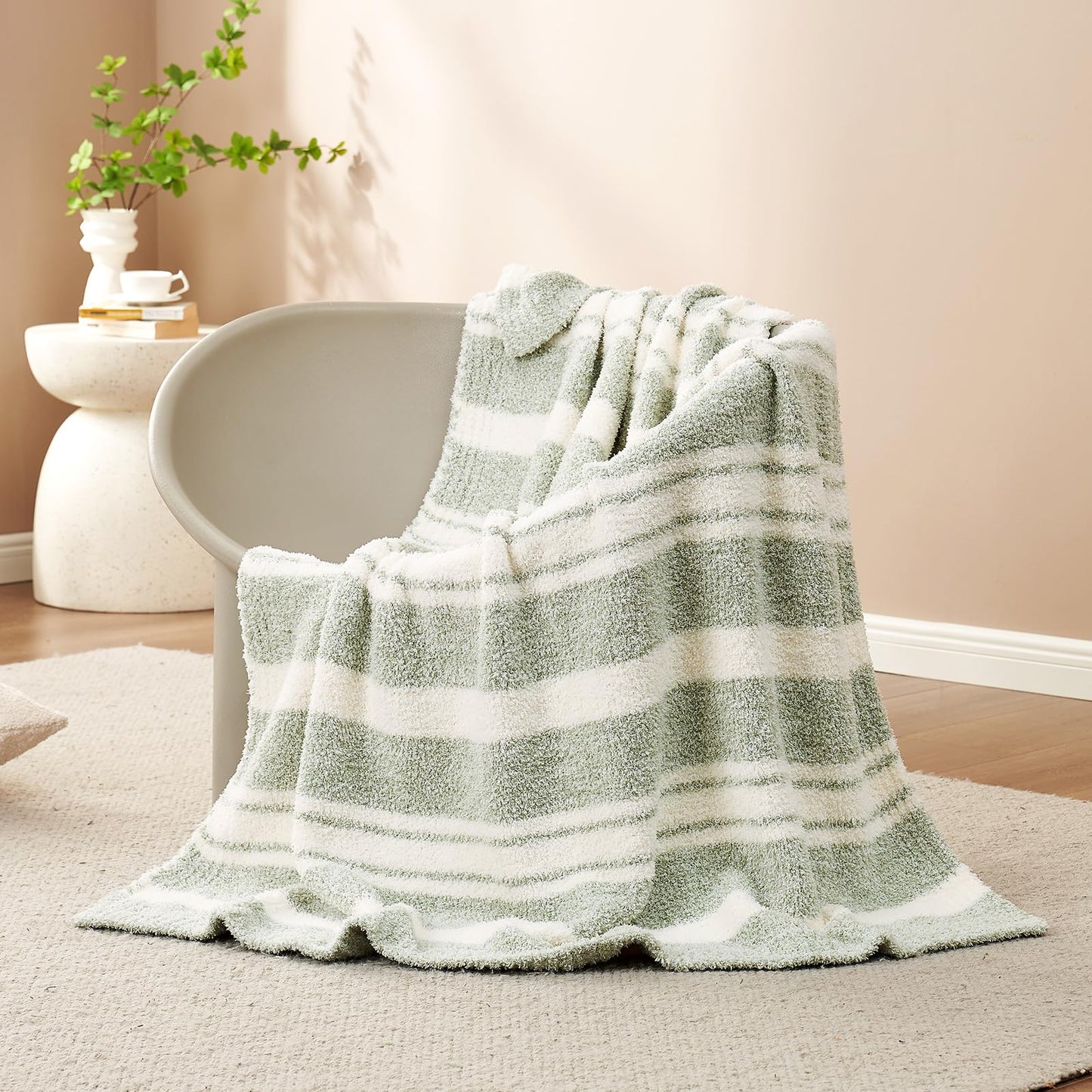 Snuggle Sac Buttery Grey Throw Blanket for Couch, Reversible Super Soft Warm Blankets Cozy Knit Fuzzy Plush Lightweight Throws for Sofa, Bed, Heather Grey, 50"x 60"