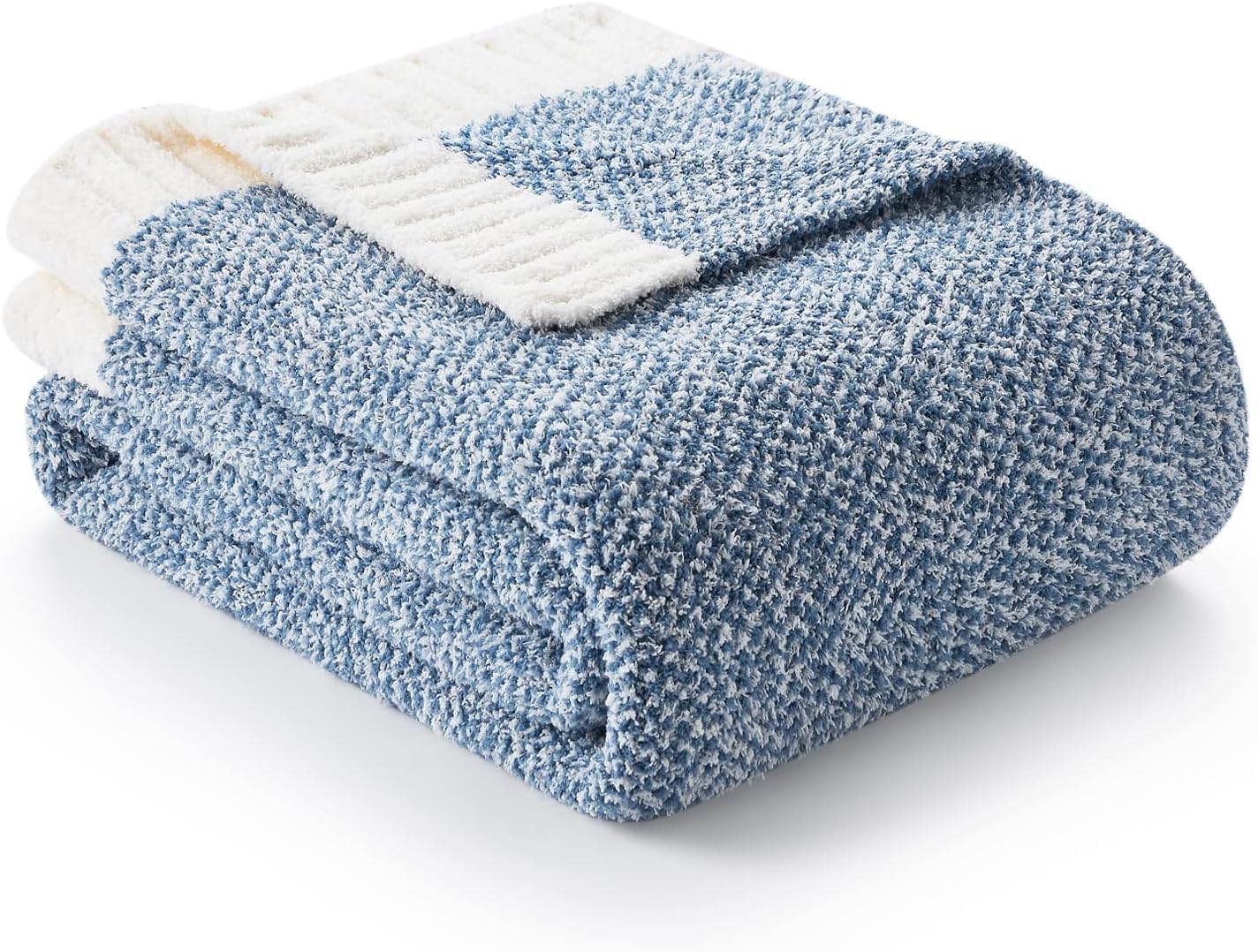 Snuggle Sac Buttery Grey Throw Blanket for Couch, Reversible Super Soft Warm Blankets Cozy Knit Fuzzy Plush Lightweight Throws for Sofa, Bed, Heather Grey, 50"x 60"