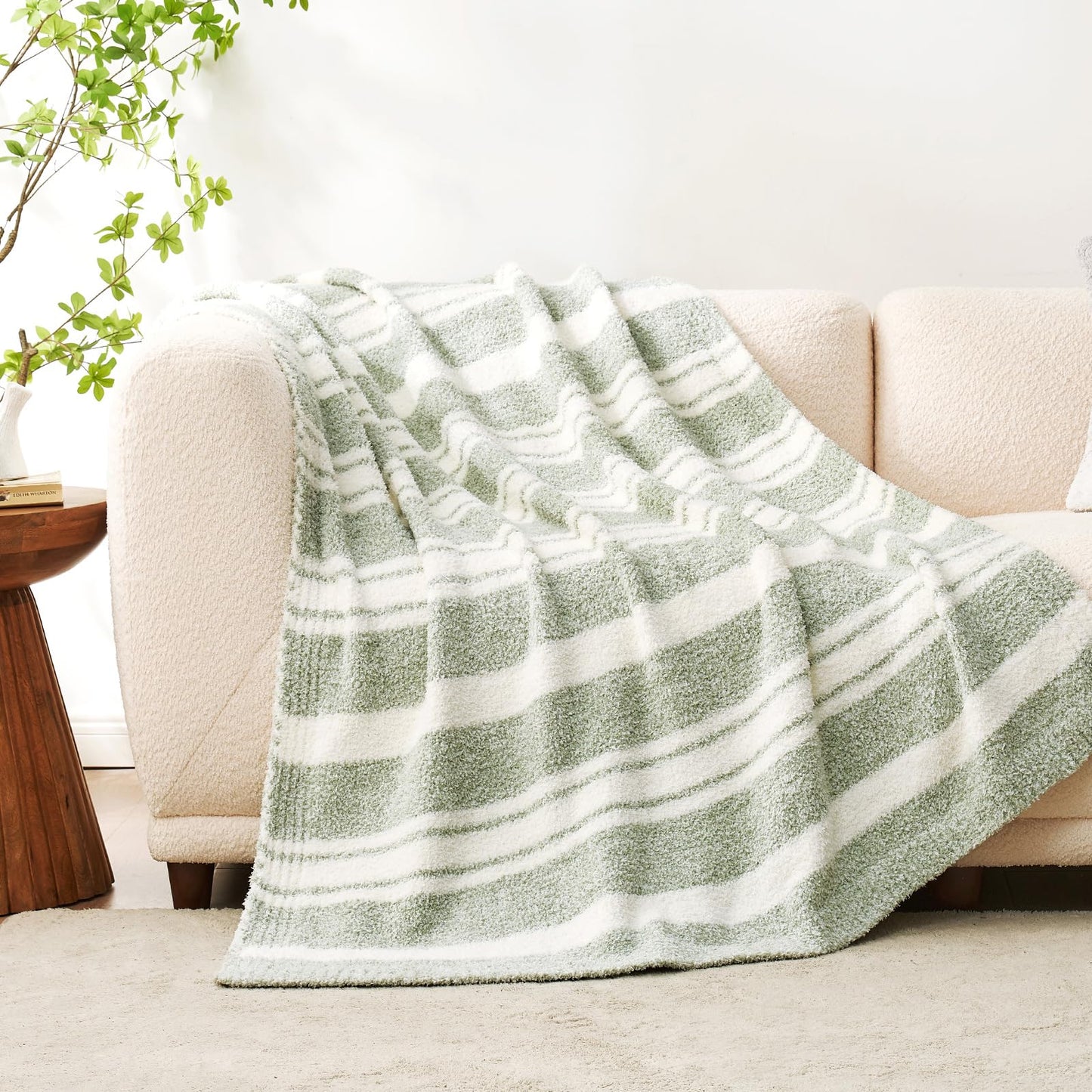 Snuggle Sac Buttery Grey Throw Blanket for Couch, Reversible Super Soft Warm Blankets Cozy Knit Fuzzy Plush Lightweight Throws for Sofa, Bed, Heather Grey, 50"x 60"