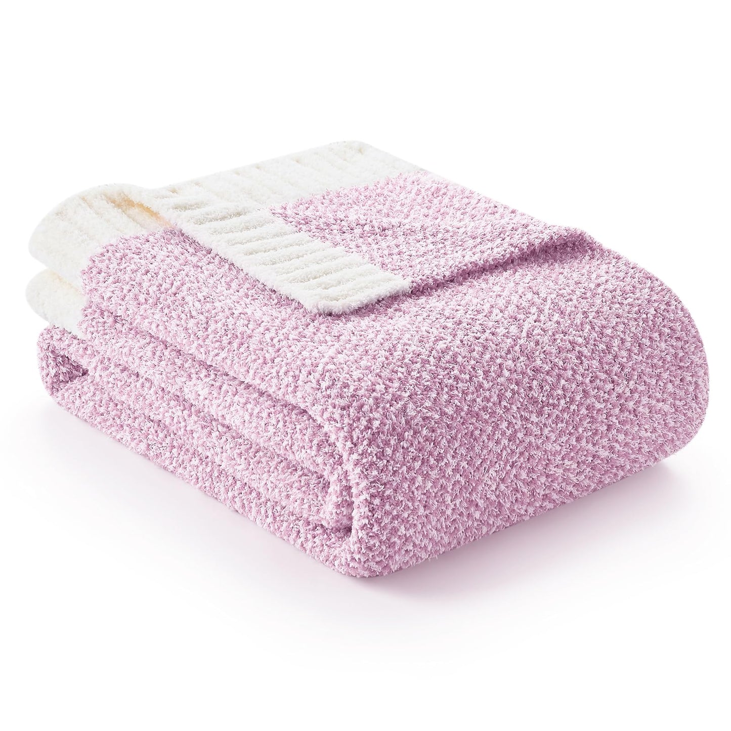 Snuggle Sac Heather Beige Throw Blankets Luxurious Microfiber Fabric, Reversible Super Soft Throws Warm Cozy Knit Fuzzy Plush Throw Blanket for Couch, Bed, Sofa, Camping, Beige,50x60 inches