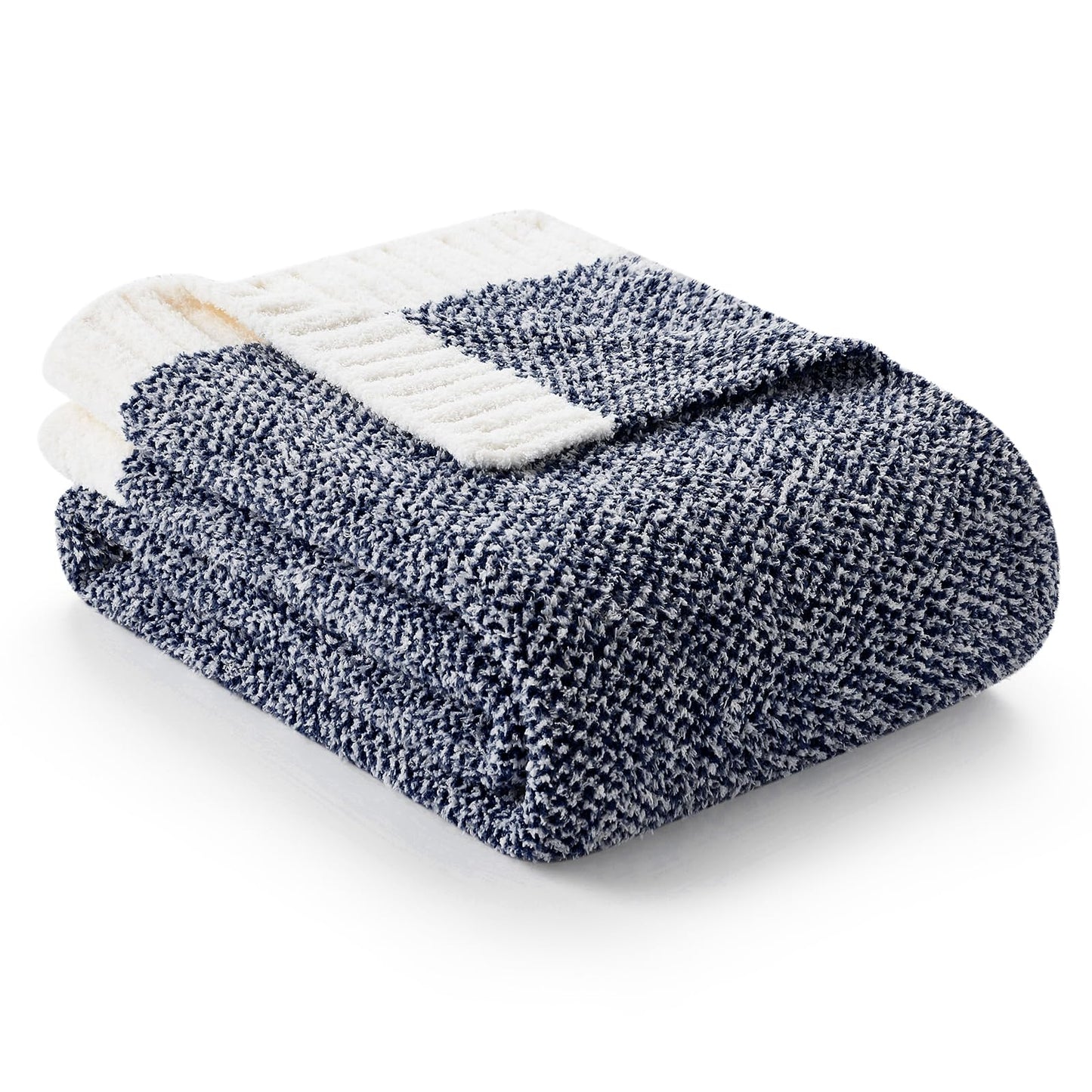 Snuggle Sac Buttery Grey Throw Blanket for Couch, Reversible Super Soft Warm Blankets Cozy Knit Fuzzy Plush Lightweight Throws for Sofa, Bed, Heather Grey, 50"x 60"