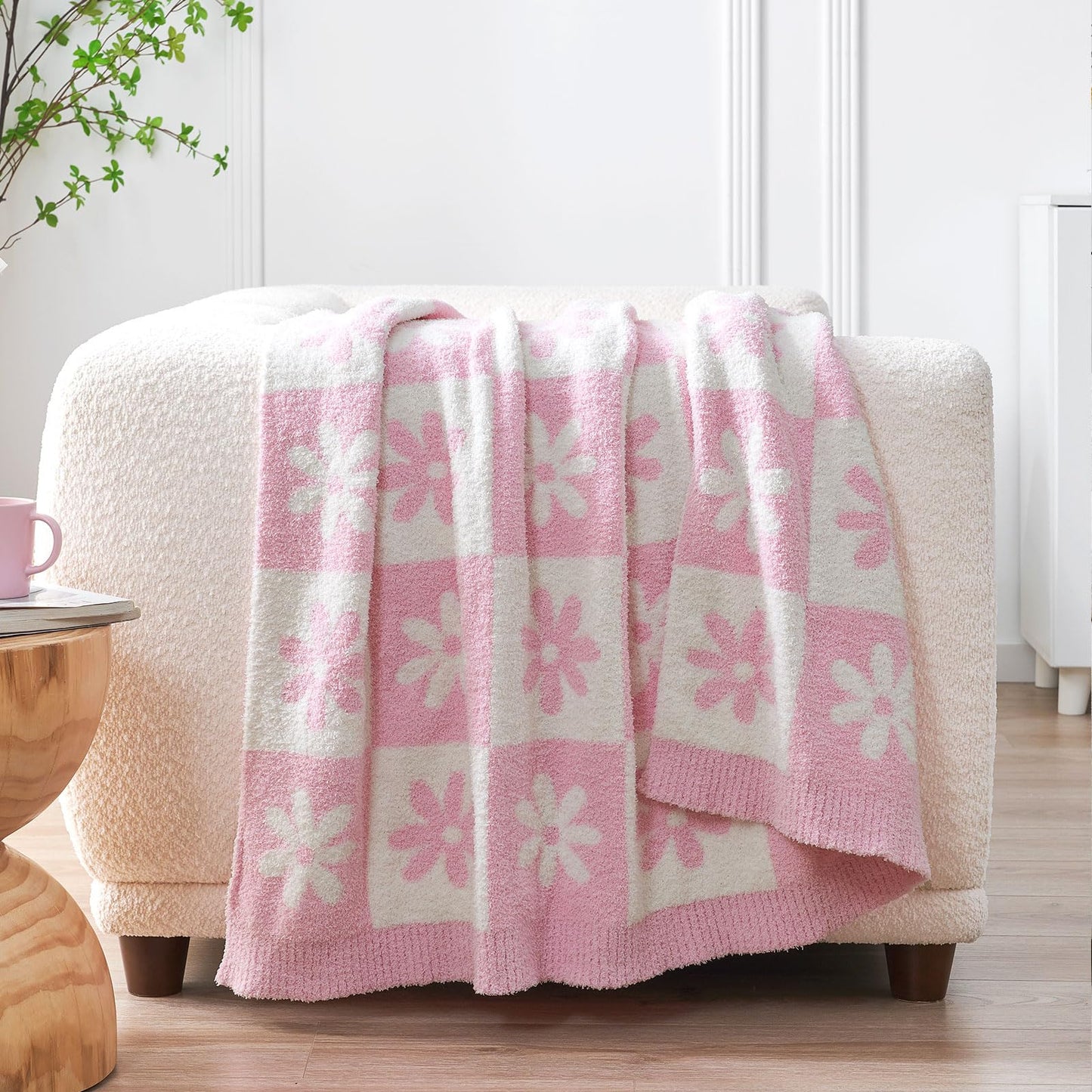 Snuggle Sac Ultra Soft, Warm Plush Blanket - Reversible Cheetah/Pink Leopard Throw, 50x60 inches