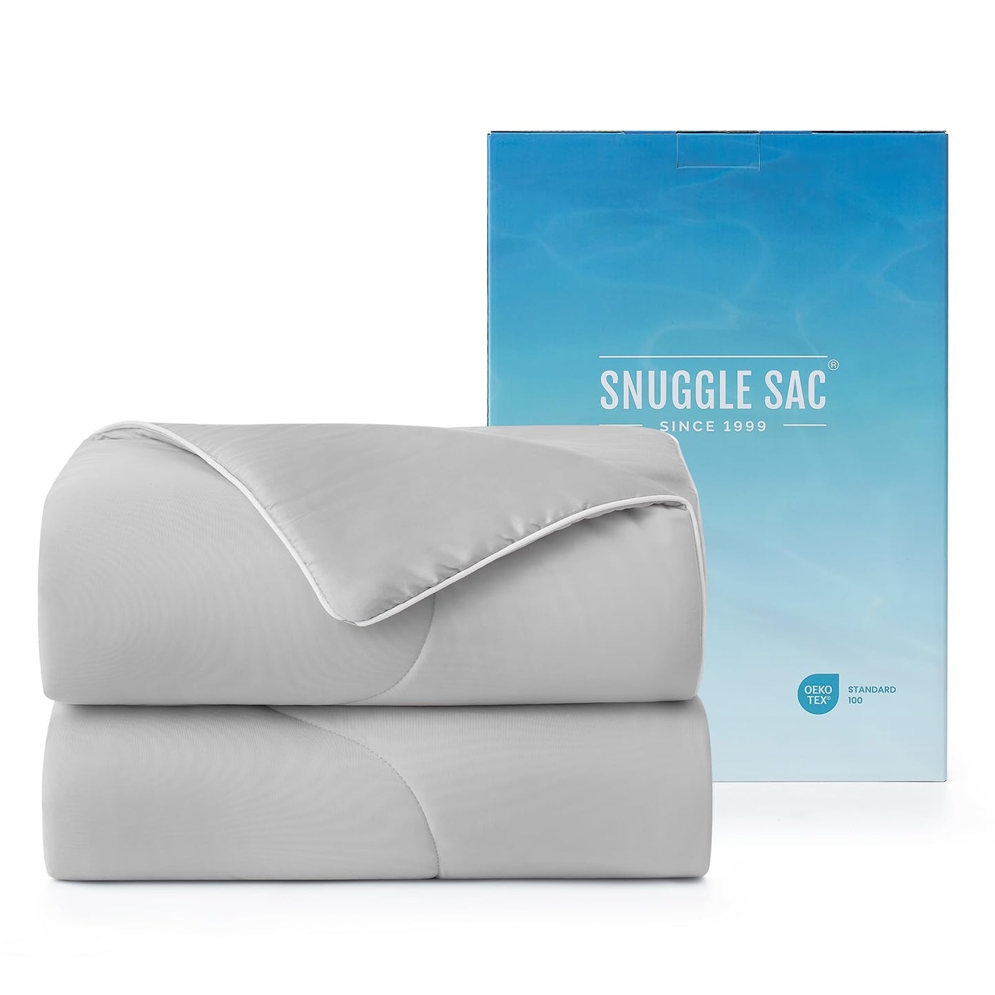 Snuggle Sac Cooling Comforter Twin Size, Breathable Cooling Blankets for Hot Sleepers and Night Sweats, Summer Comforters for Twin Size Bed, Soft Lightweight Blankets, 68x90 Inches, Dark Grey