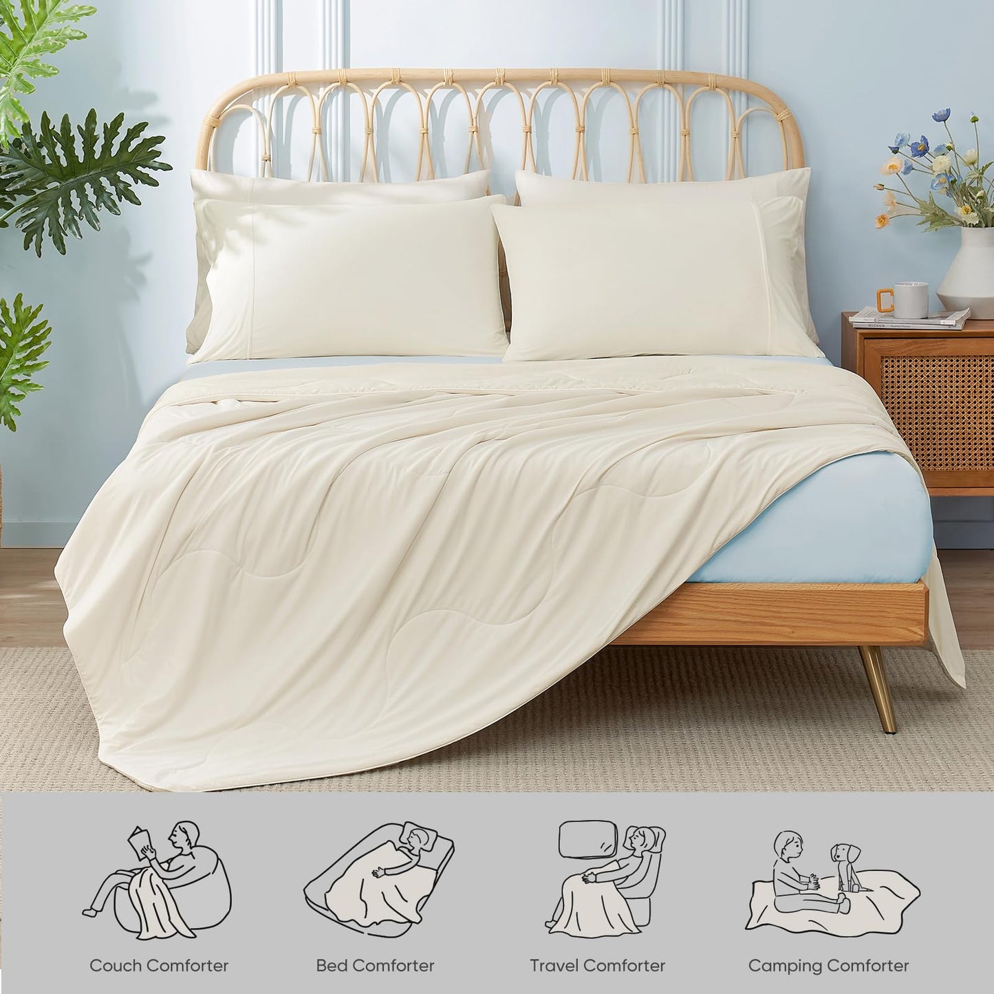Snuggle Sac Cooling Comforter Twin Size, Breathable Cooling Blankets for Hot Sleepers and Night Sweats, Summer Comforters for Twin Size Bed, Soft Lightweight Blankets, 68x90 Inches, Dark Grey