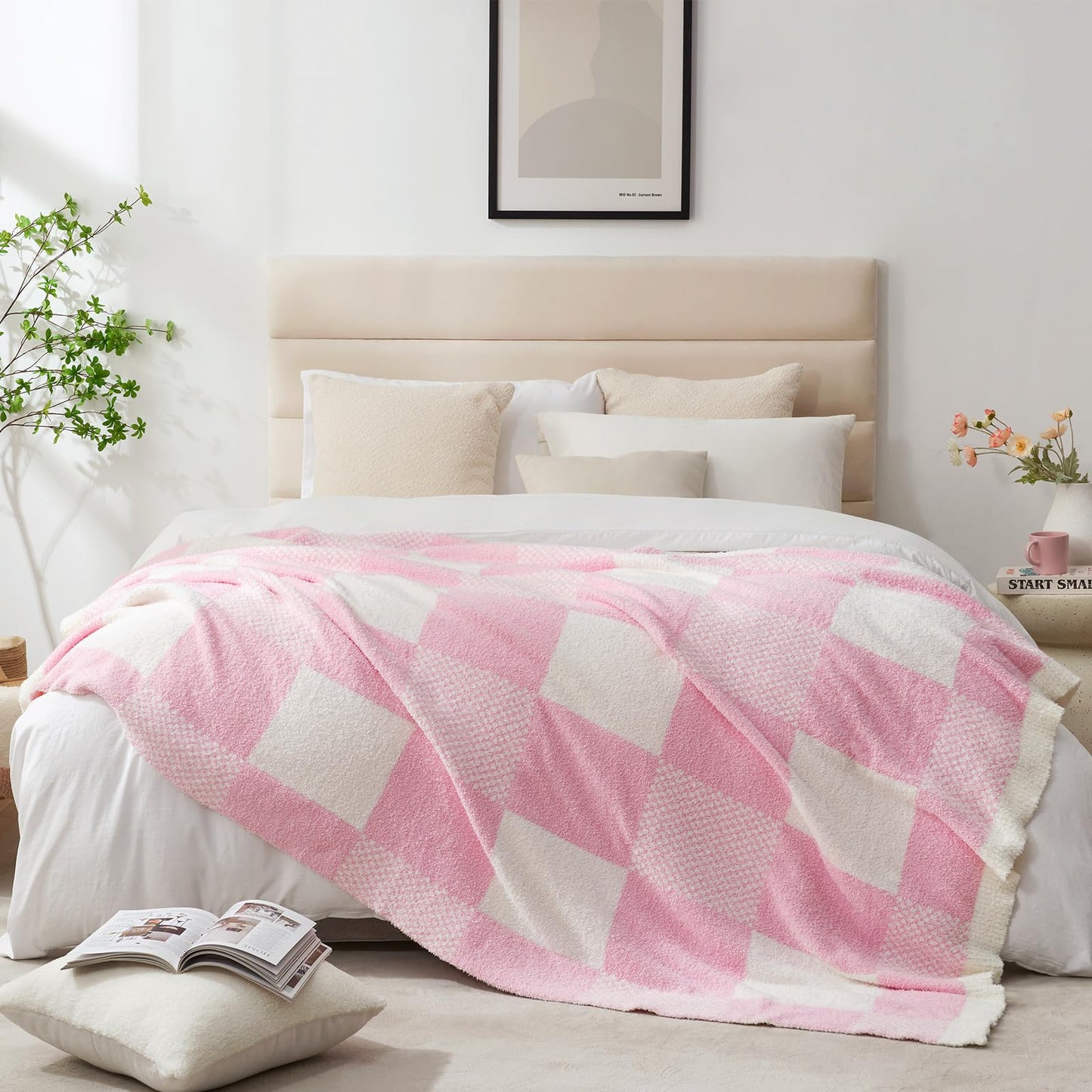 Snuggle Sac Ultra Soft, Warm Plush Blanket - Reversible Cheetah/Pink Leopard Throw, 50x60 inches