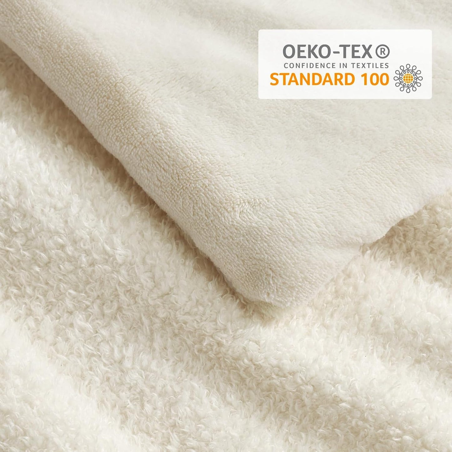 Snuggle Sac Ultra Soft Twin Comforter Set Ivory, 2 Pieces Solid Warm Sherpa Fluffy Bedding Comforter Set Twin Size (1 Comforter, 1 Sham)