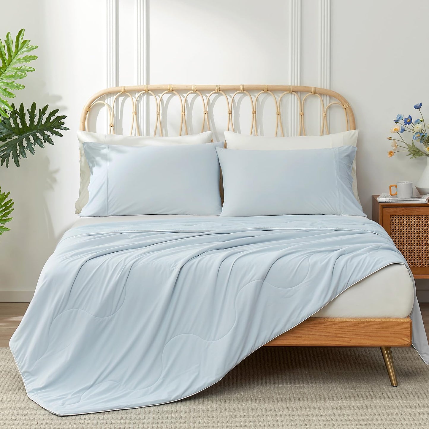 Snuggle Sac Cooling Comforter Twin Size, Breathable Cooling Blankets for Hot Sleepers and Night Sweats, Summer Comforters for Twin Size Bed, Soft Lightweight Blankets, 68x90 Inches, Dark Grey
