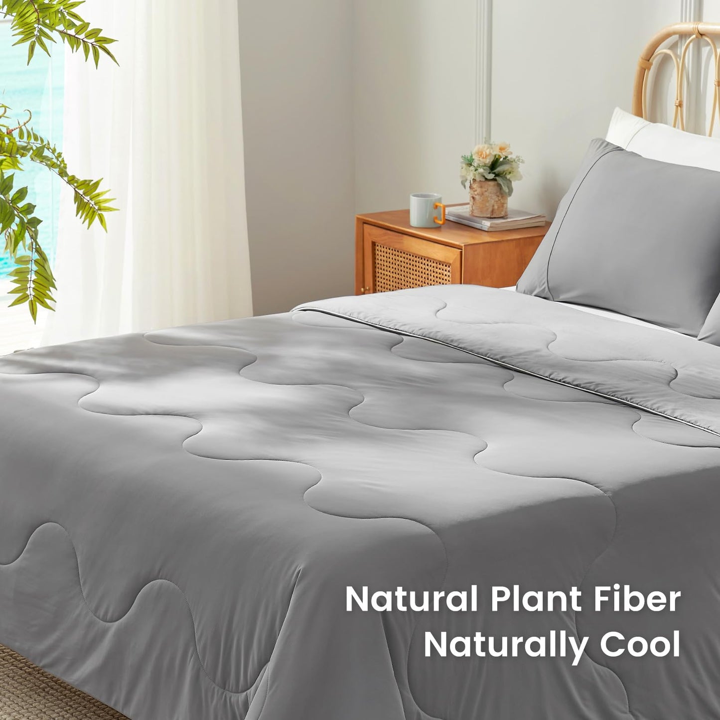 Snuggle Sac Cooling Comforter Sage Green Twin Size, Breathable Cooling Blankets for Hot Sleepers and Night Sweats, Summer Comforters for Bed, Soft Lightweight Silk Smooth, 68x90 Inches, Sage Green