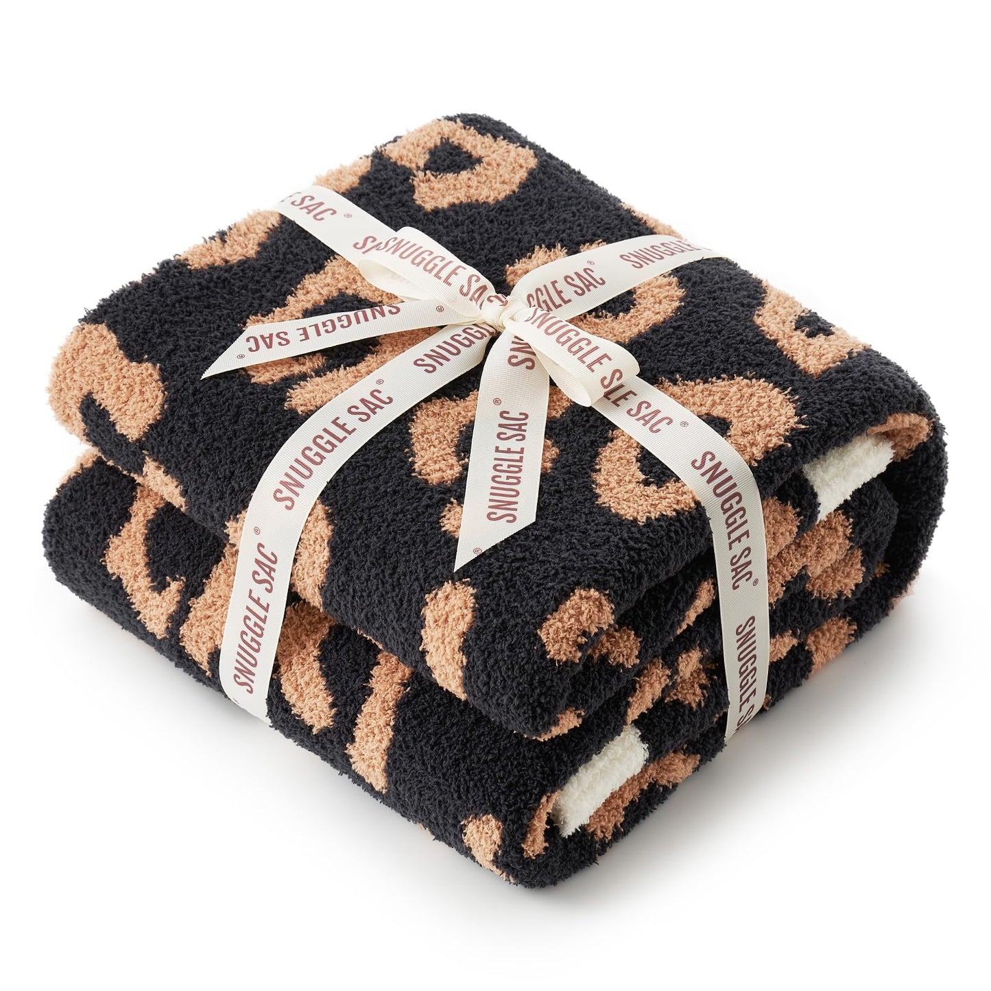 Snuggle Sac Ultra Soft, Warm Plush Blanket - Reversible Cheetah/Pink Leopard Throw, 50x60 inches