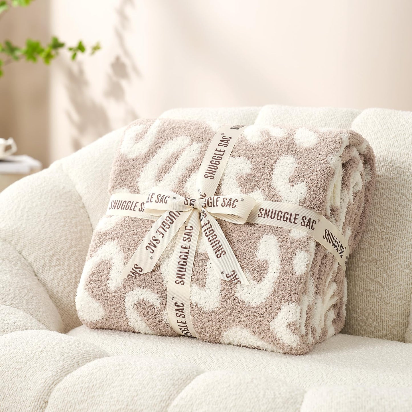 Snuggle Sac Ultra Soft, Warm Plush Blanket - Reversible Cheetah/Pink Leopard Throw, 50x60 inches