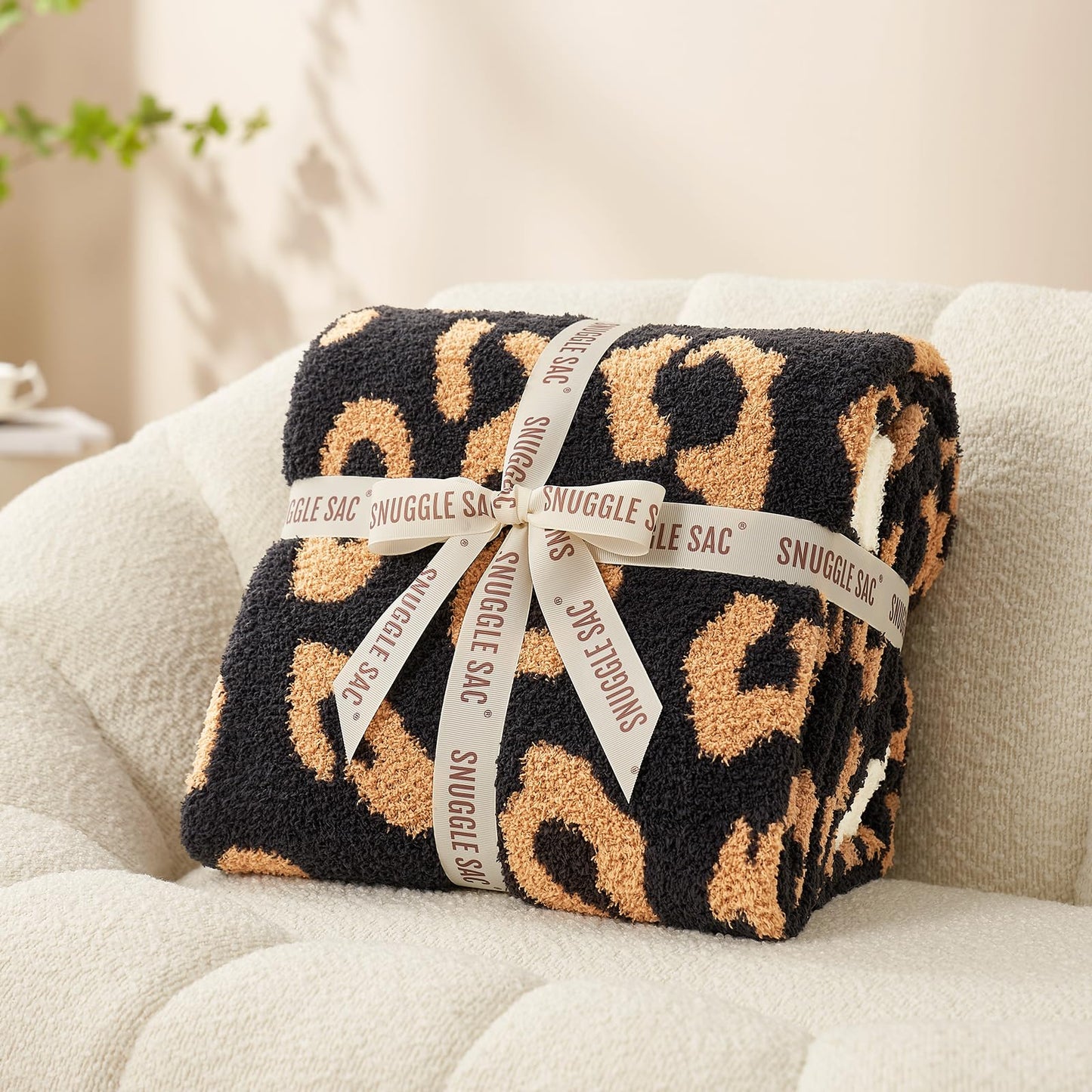 Snuggle Sac Ultra Soft, Warm Plush Blanket - Reversible Cheetah/Pink Leopard Throw, 50x60 inches