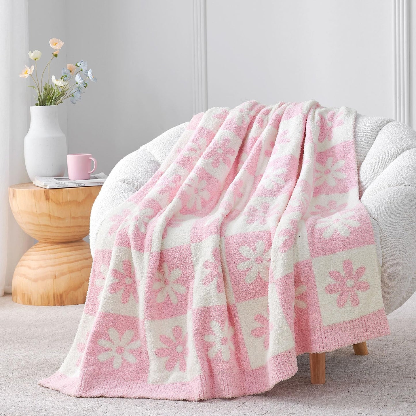 Snuggle Sac Ultra Soft, Warm Plush Blanket - Reversible Cheetah/Pink Leopard Throw, 50x60 inches