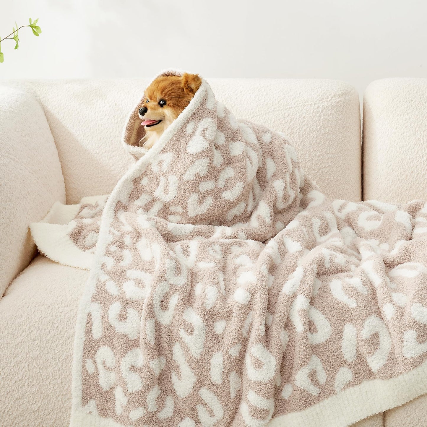 Snuggle Sac Ultra Soft, Warm Plush Blanket - Reversible Cheetah/Pink Leopard Throw, 50x60 inches