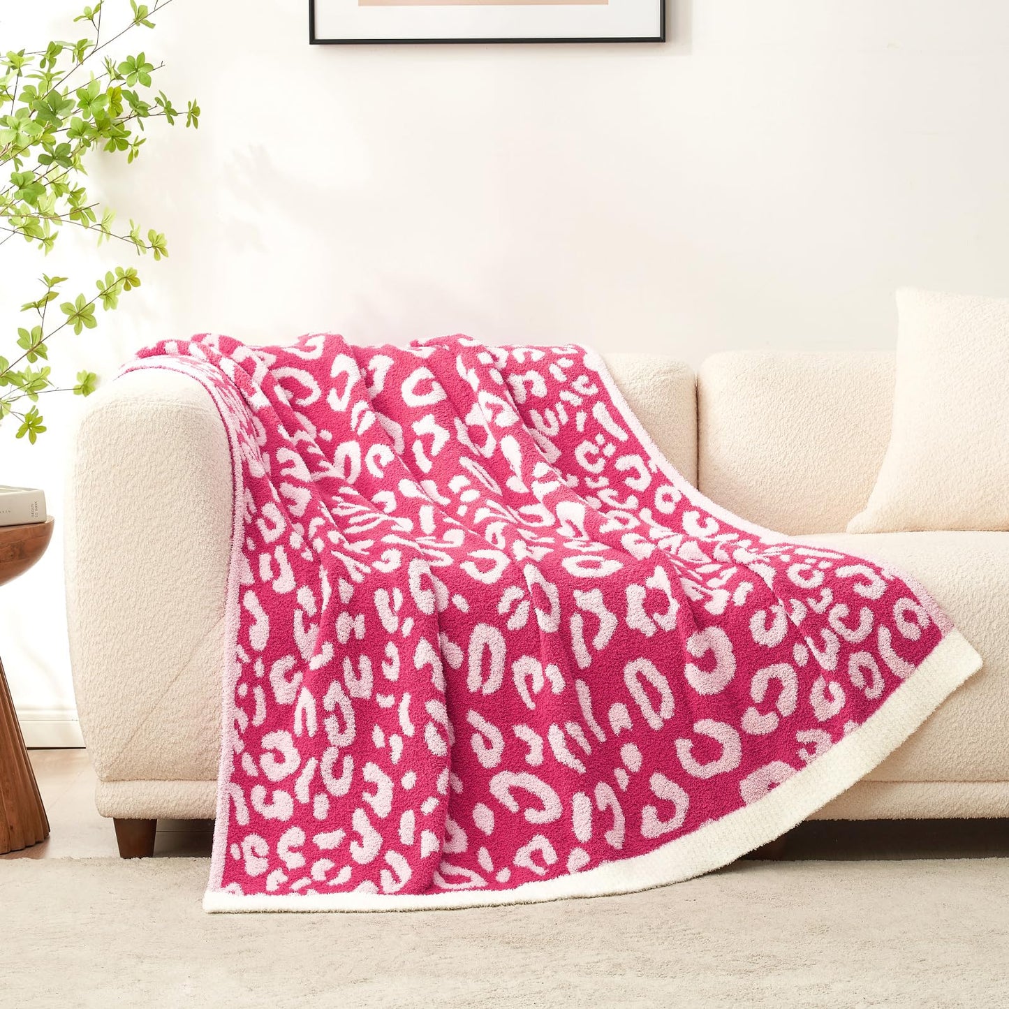 Snuggle Sac Ultra Soft, Warm Plush Blanket - Reversible Cheetah/Pink Leopard Throw, 50x60 inches