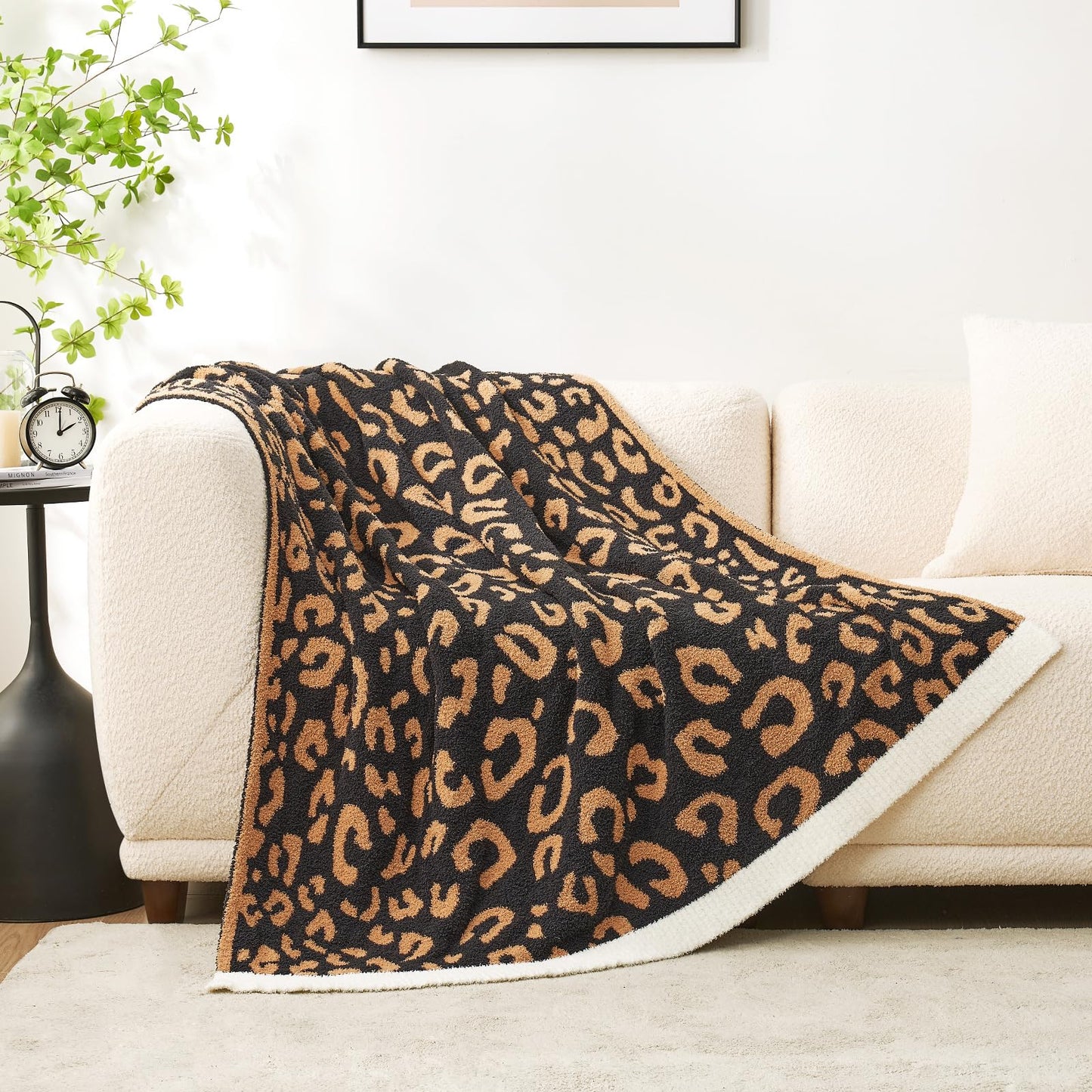 Snuggle Sac Ultra Soft, Warm Plush Blanket - Reversible Cheetah/Pink Leopard Throw, 50x60 inches